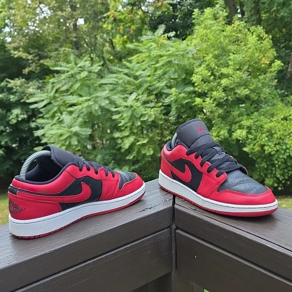 Air Jordan 1 Low‎ - Reverse Bred (553558-606) Gym Red Black Authentic DS Size 6